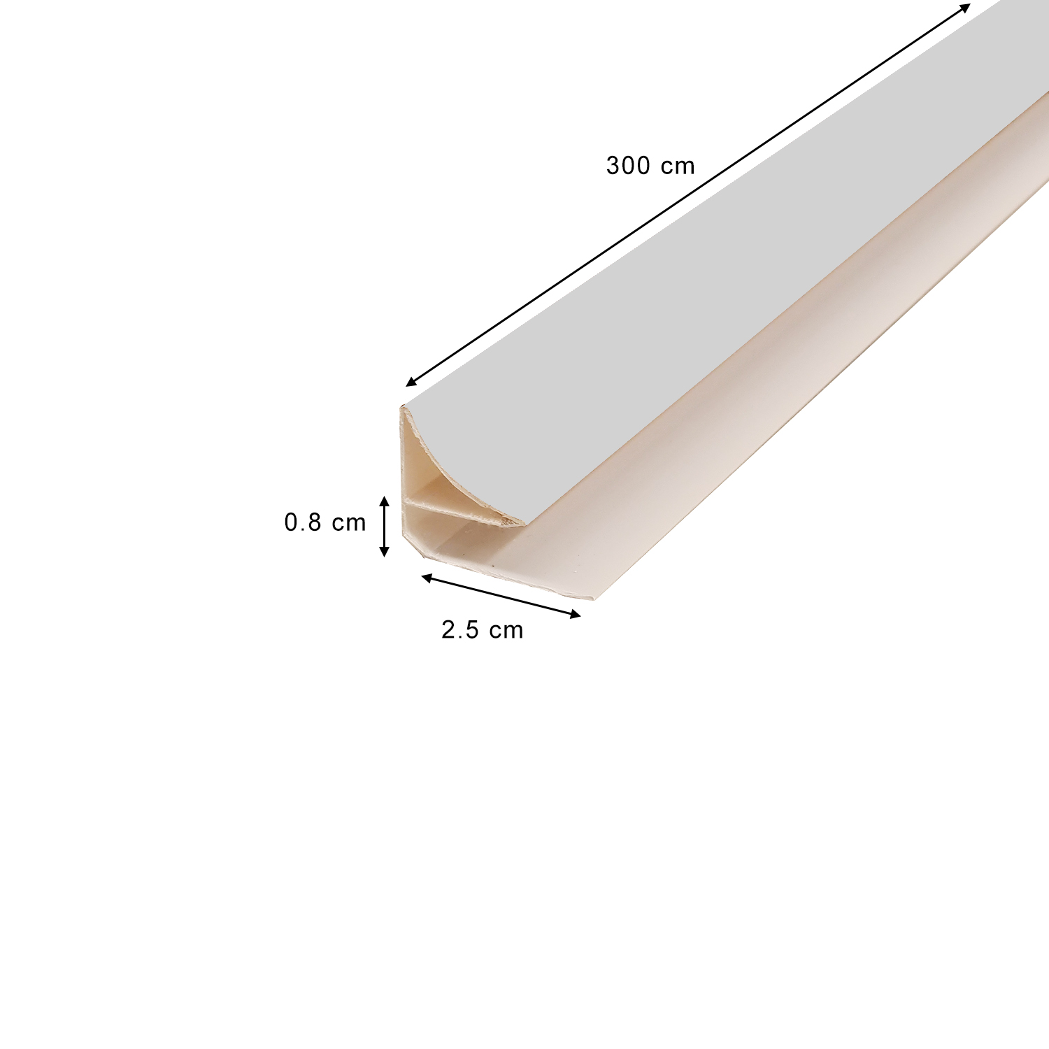 PERFIL PVC ESQUINA INTERIOR BLANCO 300 CM PARA PANEL ALVEORLAR APLICACION  MURO CIELO - Not-Wood