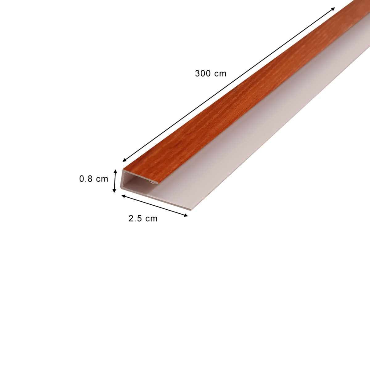 Perfil PVC inicio J alerce 300 cm para panel alveorlar aplicación cielo muro - Imagen 2