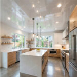 Revestimiento de cielo interior PVC diseño blanco brillante glossy panel
