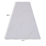 Revestimiento UV muro interior baño u cocina tipo mármol diseño grande blanco mate 240x61cm - Imagen 2
