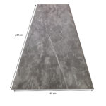 Revestimiento UV muro interior baño u cocina tipo mármol diseño  grande petra gris oscuro 240x61cm - Imagen 2