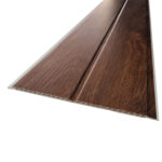 Revestimiento de cielo PVC interior diseño tableado madero de castaño - Imagen 3