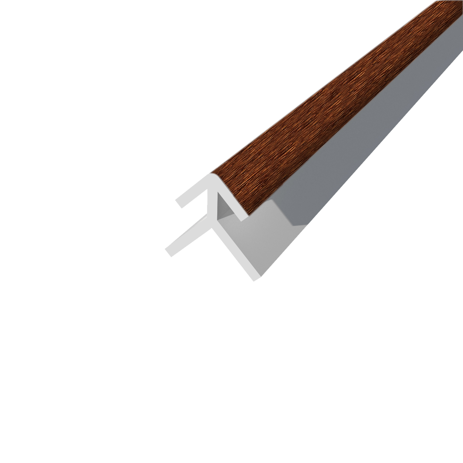 Perfil PVC esquina exterior castaño 300 cm para panel alveorlar