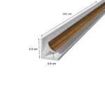 Perfil PVC esquina interior sherwood 300 cm  para panel alveorlar aplicación muro cielo - Imagen 2