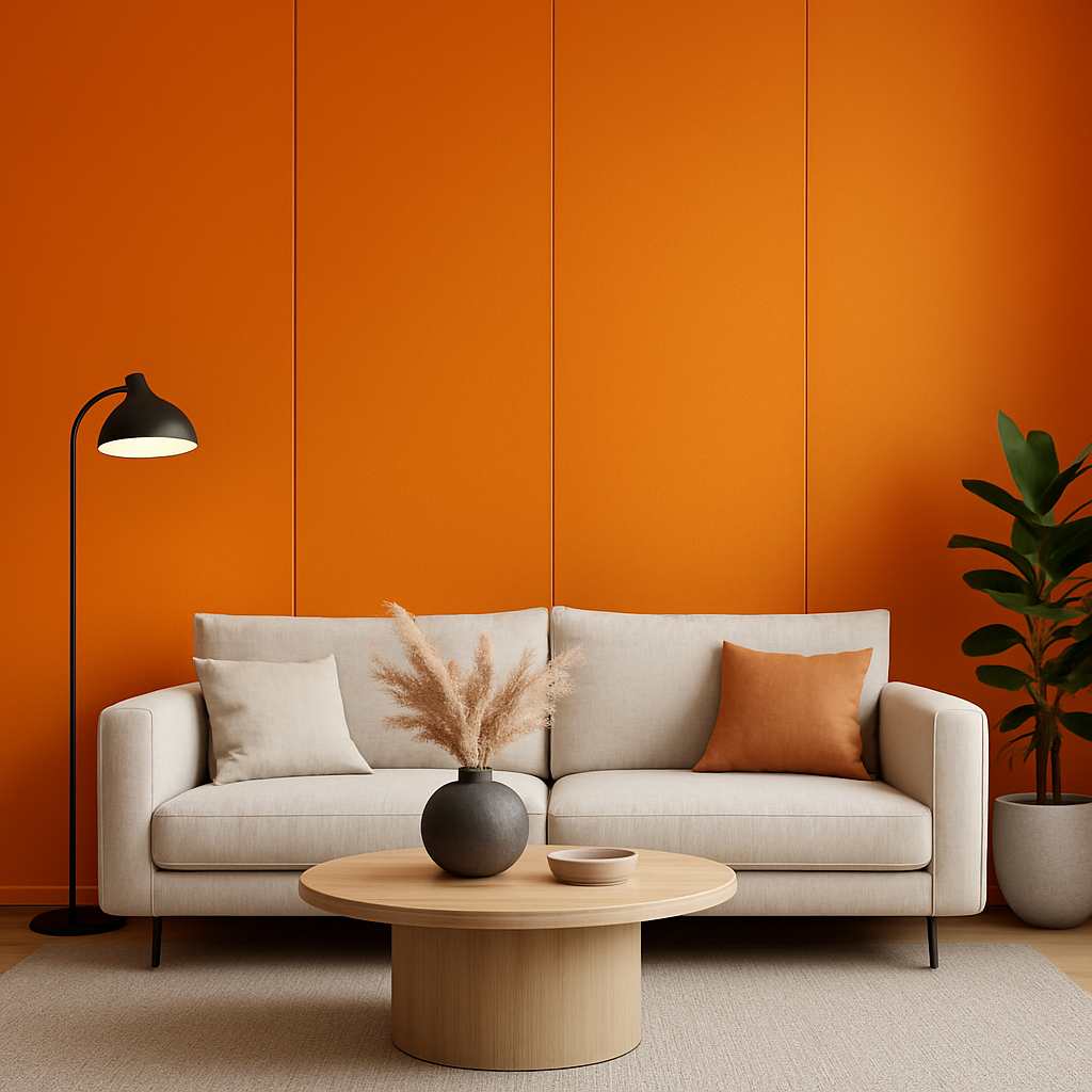 Revestimiento de muro interior diseño verano naranja forro pared panel
