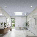 Revestimiento de cielo PVC interior diseño blanco Antartico