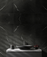 Revestimiento UV muro interior baño u cocina tipo mármol diseño grande negro brillante 240x61cm - Imagen 3